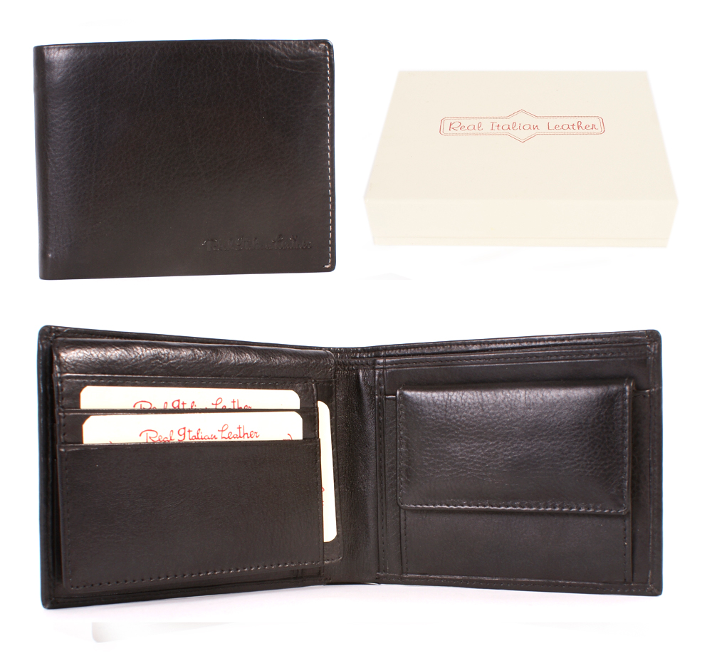 (image for) 5001 BLACK ITALIAN LEATHER WALLET - S099